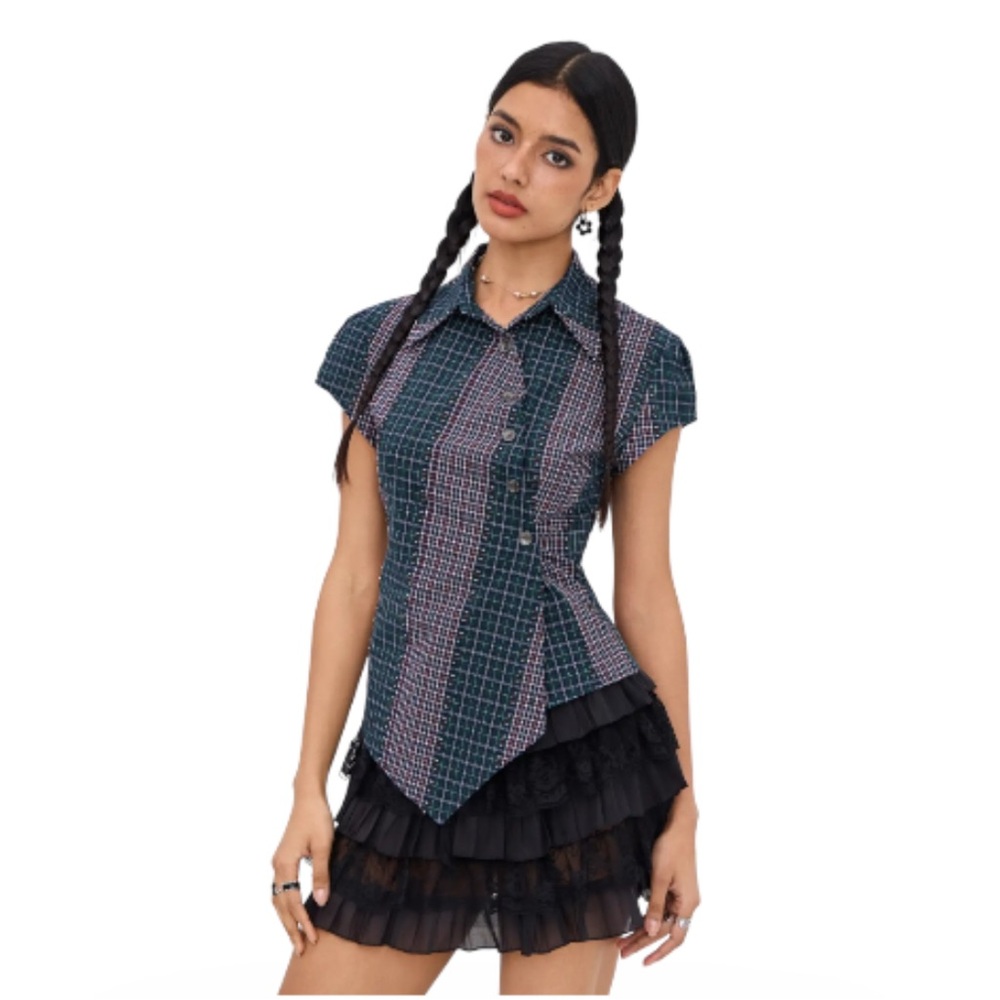 Cider Multicolor Plaid Button-Up Shirt